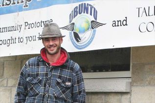 David Craig at the Plevna house that serves as headquarters for the One Small Town project in North Frontenac Township. Photo/Craig Bakay